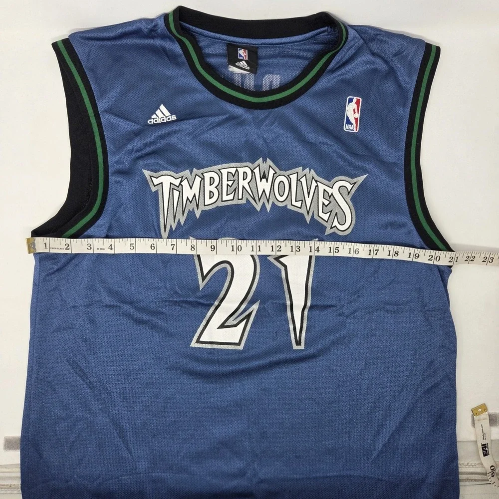 VINTAGE Minnesota Timberwolves Kevin Garnett Jersey Size Medium Blue 21 Adidas
